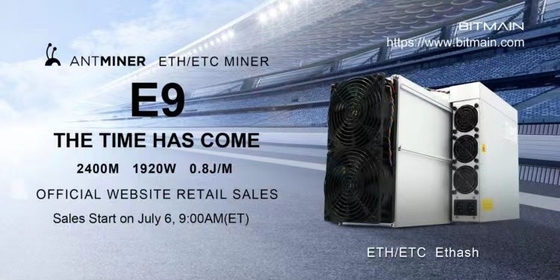0.8J/M Asic 위하트셰미네르 E9Asic 계산 능력 2400M 1920W